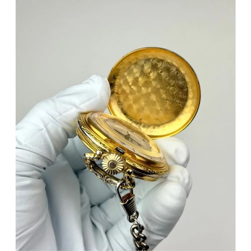Vintage Andre Rivalle 17 Jewels Pocket Watch Shock Protected Parts Or Repair AX2